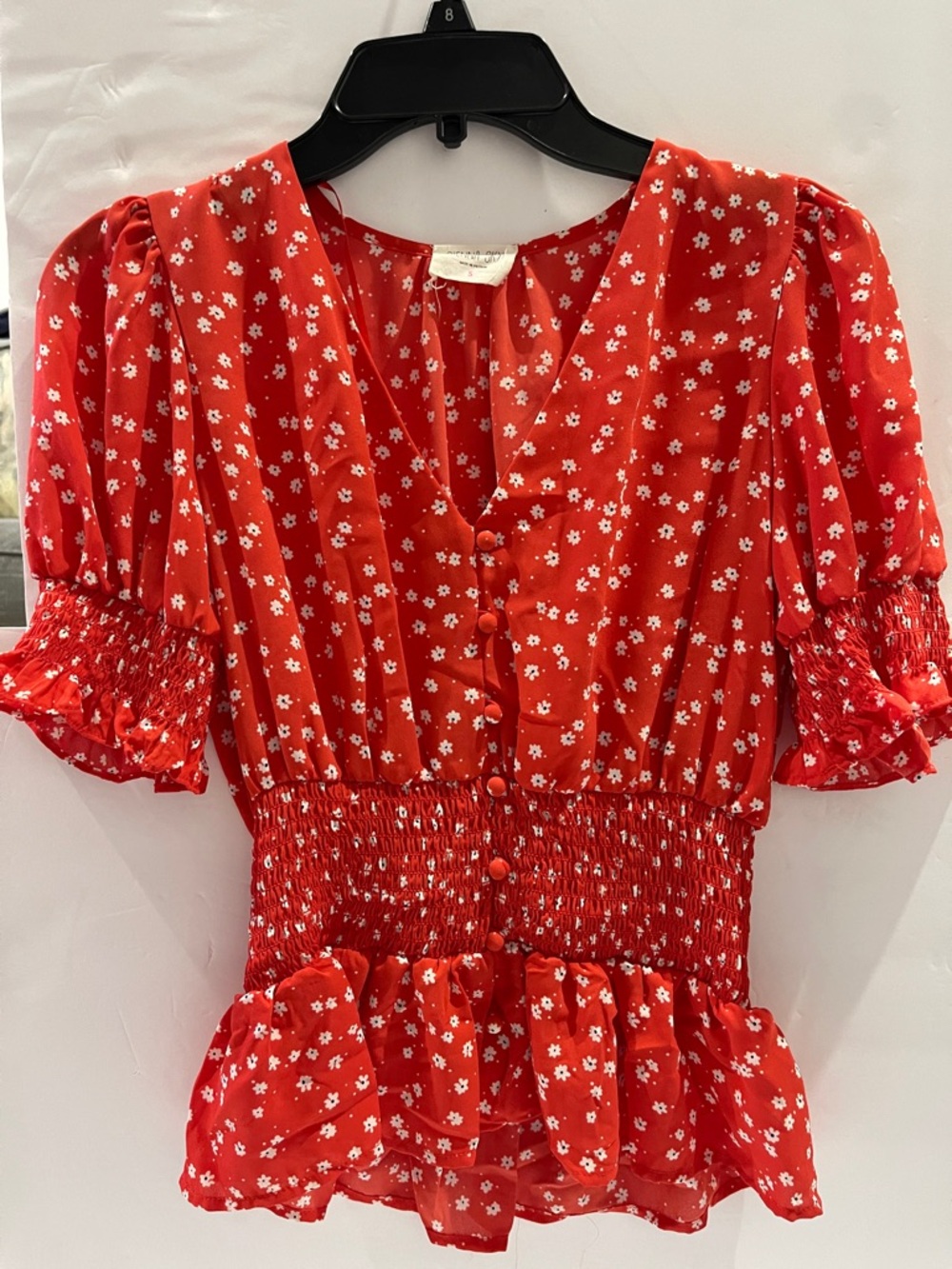 Sienna Sky Red Floral Button-Front Blouse
